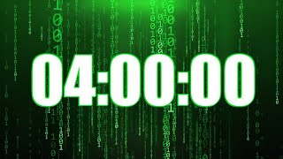 4 Hour Timer with Chill/Relax Music [LOOP] - 10 seconds loud alarm - Matrix Inspired