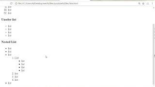 List: what is listtypes of list in htmlSyntax of list in html  (tutorials part2)