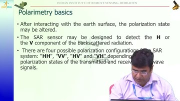 SAR Polarimetry  by Shri Ashish Joshi