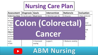 Nursing Care Plan on Colon Cancer | NCP For Colorectal Cancer | ABM Nursing