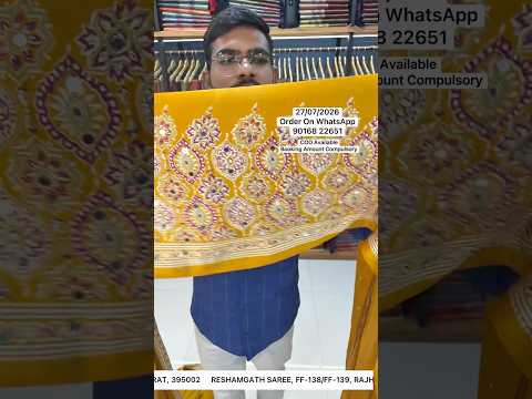 Premium Mustard Yellow Ajrakh Print Saree #ajrakh #ajrakhblouse #mirrorwork #saree #fyp