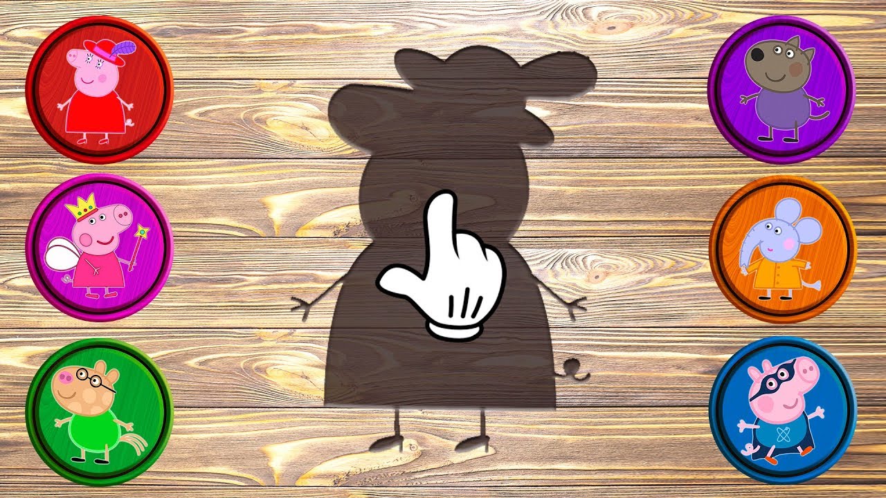 Wrong Wooden Puzzle Slots Peppa Pig Cartoon Learn Colors Finger Family