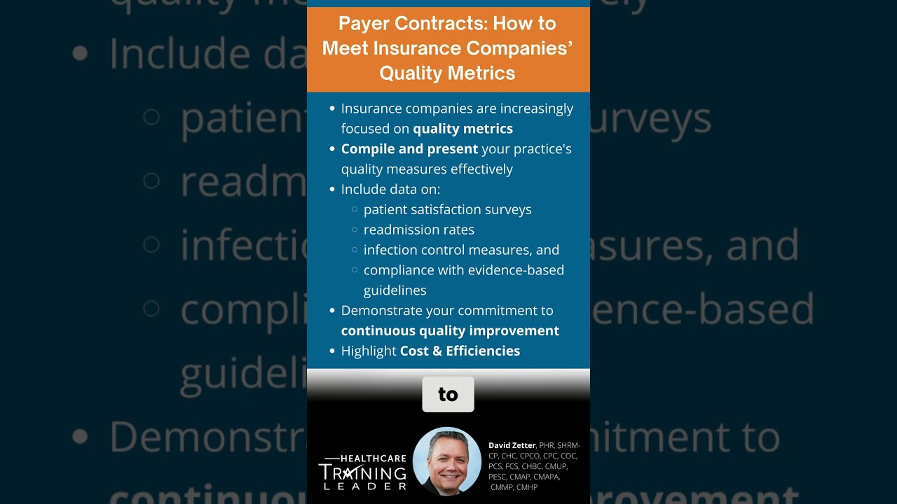 Payer Contract Negotiations How To Meet Insurance Companies Quality Metrics