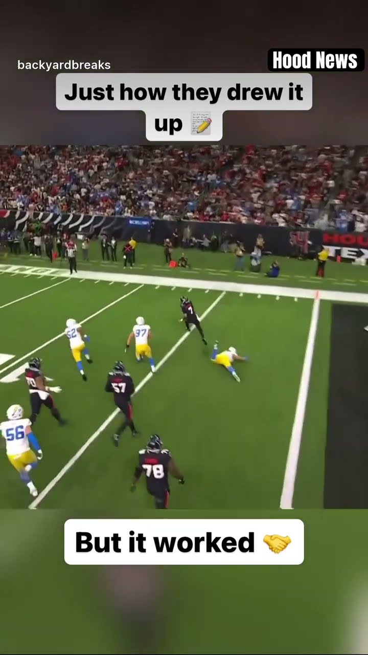 Just how they drew it up #hoodnews #texans #chargers #cjstroud #NFL #football #footballshorts #omg