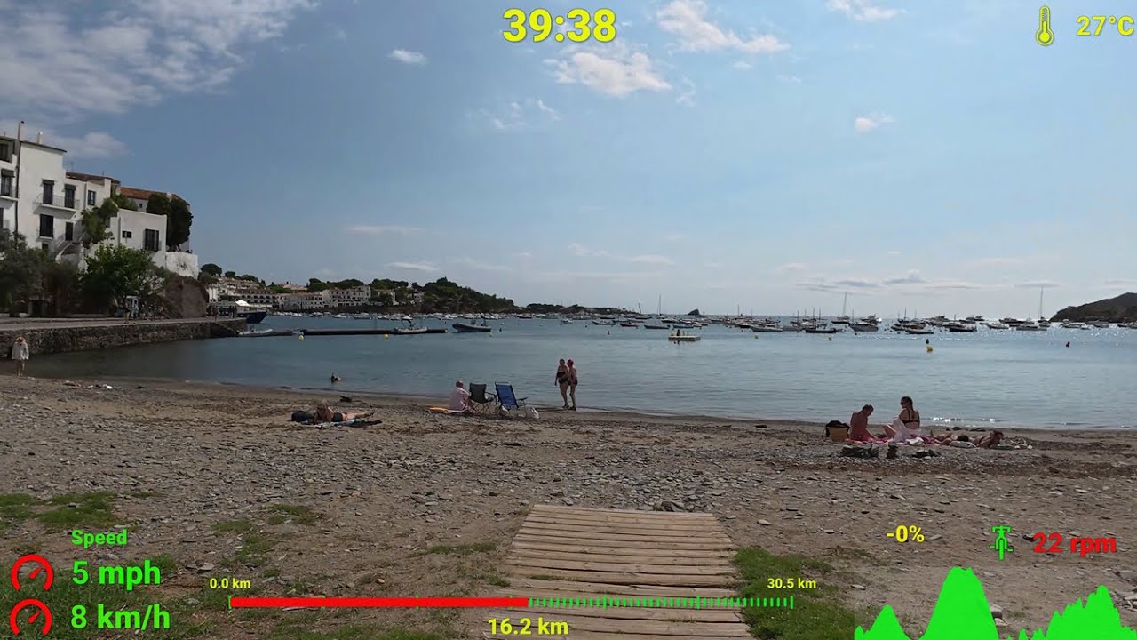 80 minute Indoor Cycling Workout MTB Tour Spain Cadaqués Garmin 4K