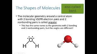 Chemistry 110, Chapter 3 -- Part 5: The Shapes of Molecules and Polarity