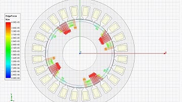 Forces on stator teeth of permanent magnet synchronous motor using Ansys Maxwell.