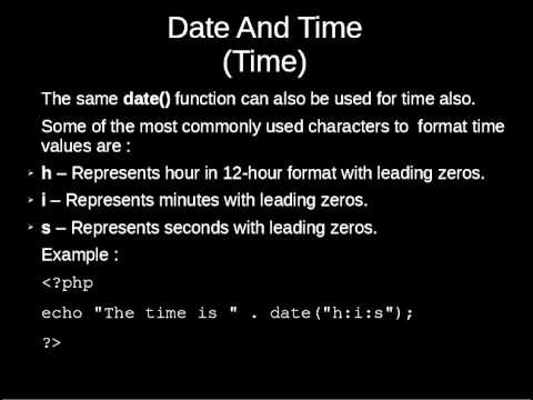 Different Functions Used for Date & Time Manipulation in PHP