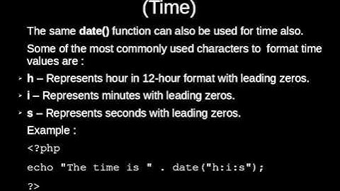 Different Functions Used for Date & Time Manipulation in PHP