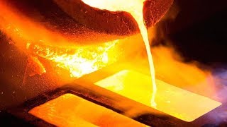 Awesome Casting Gold Melting Process And Casting Bullion At Work!