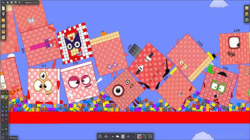 Giant Numberblocks Bubble Shooter - The floor is Lava!! Survival Challenge Part 2 by Algodoo