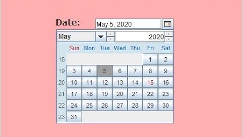 How to Add Calendar in JFrame in java Eclipse