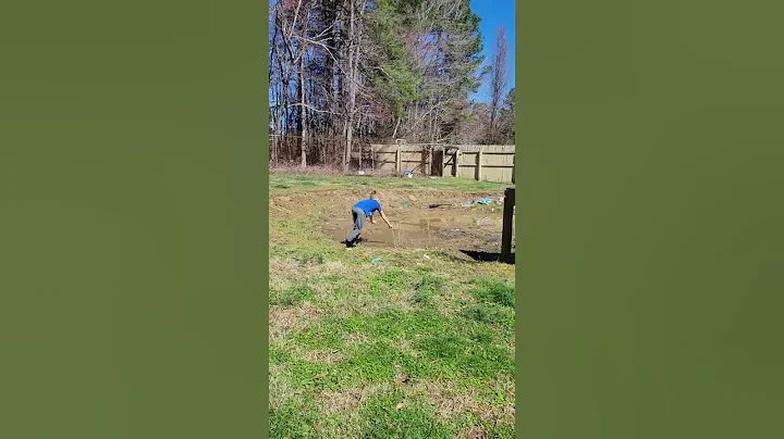 Braylyn jumping in puddle. Cold outside.