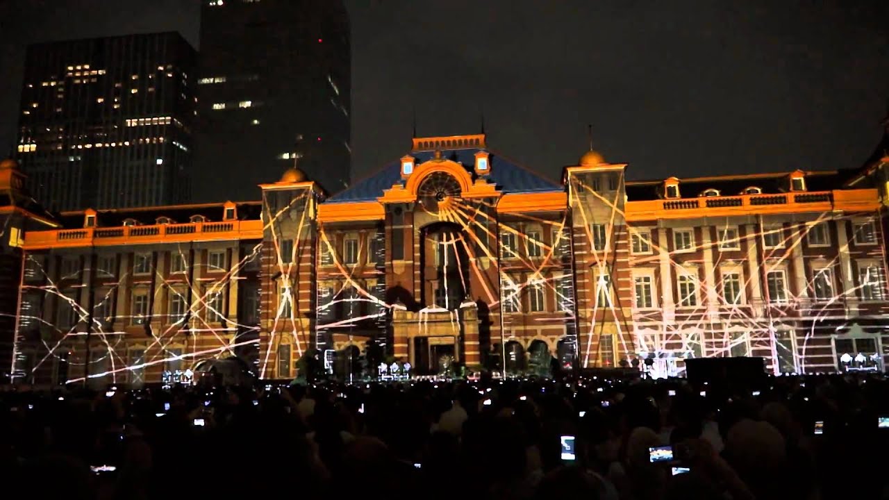 東京駅プロジェクションマッピング Tokyo Station Vision 正面手持ち Youtube