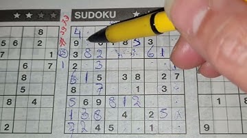 Thursday. Bonus Extra edition (#3973) Three Stars Sudoku puzzle. 01-13-2022 Extra part 1 of 5