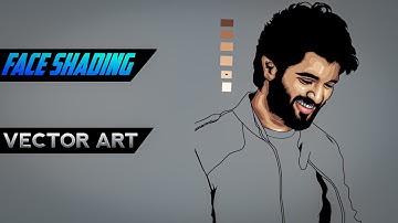 Vector art face shading || infinity design app || how to make vector avtar || in simple way to make