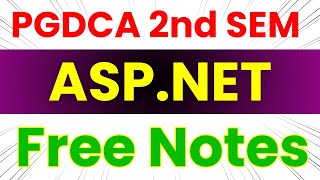 📚PGDCA 2nd Sem ASP Dot Net Notes Free in hindi | #exam #dca #pgdca