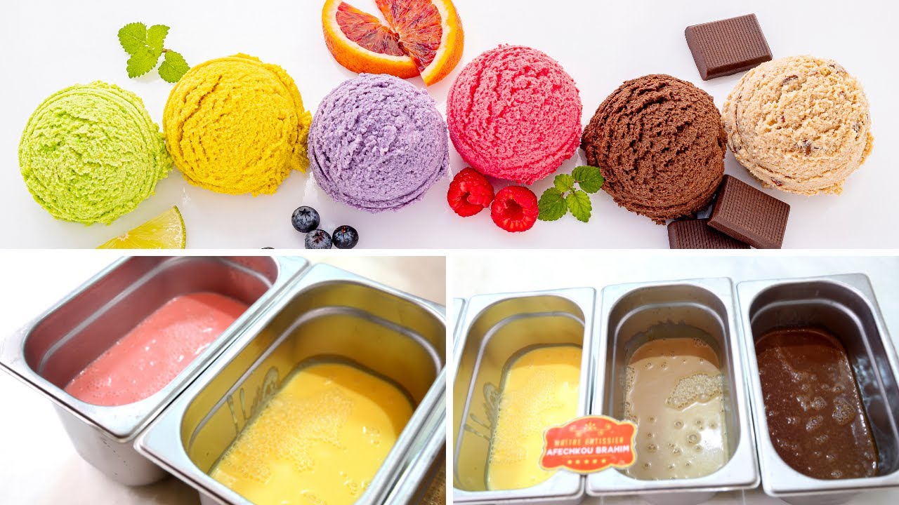 كلاص آيسكريم حقيقي صنع منزلي الحلقة1: طريقة تحضير 4 نكهات من الكريمة الأساسية(كريم أنجليز) بدون بيض😋