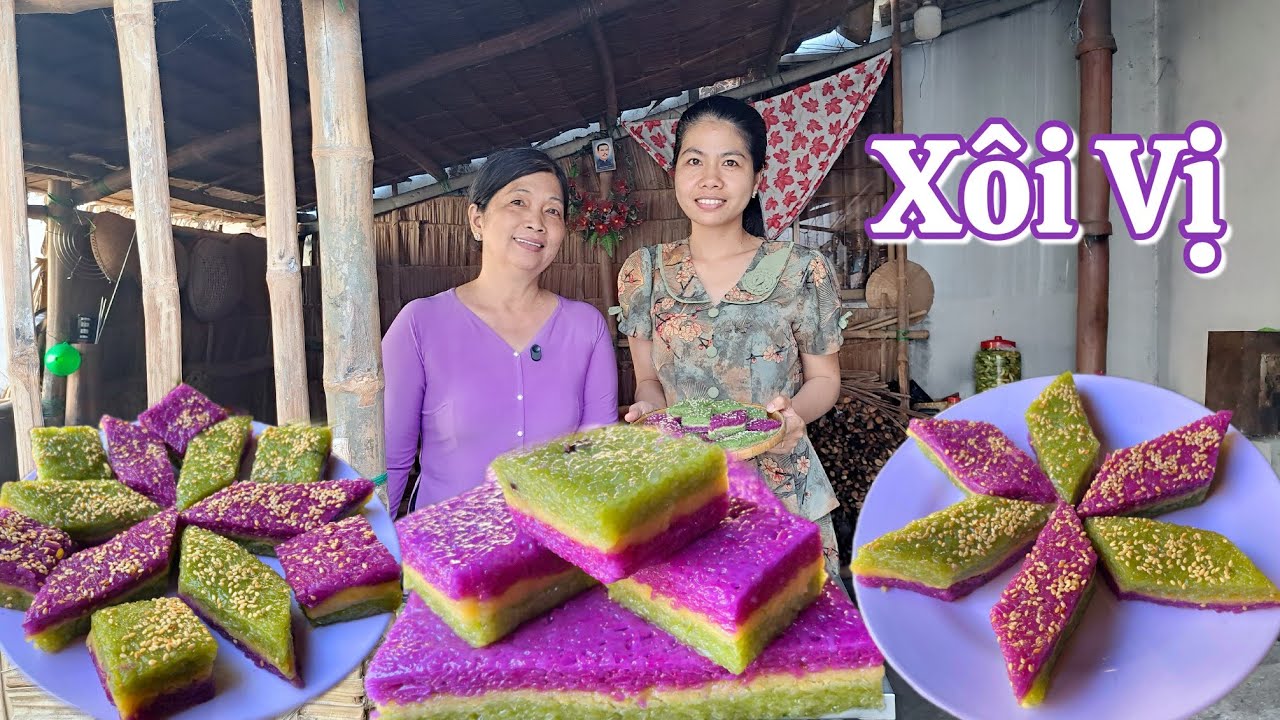 Cách làm Xôi Vị Lá Dứa - Lá Cẩm thơm ngon   mềm dẻo