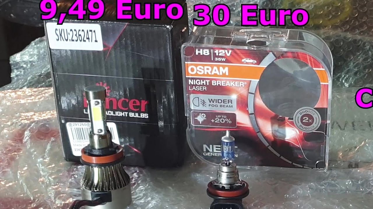 Update OSRAM Night Breaker LASER Next Generation Test und Vergleich mit China LED und Originale Glühbirnen