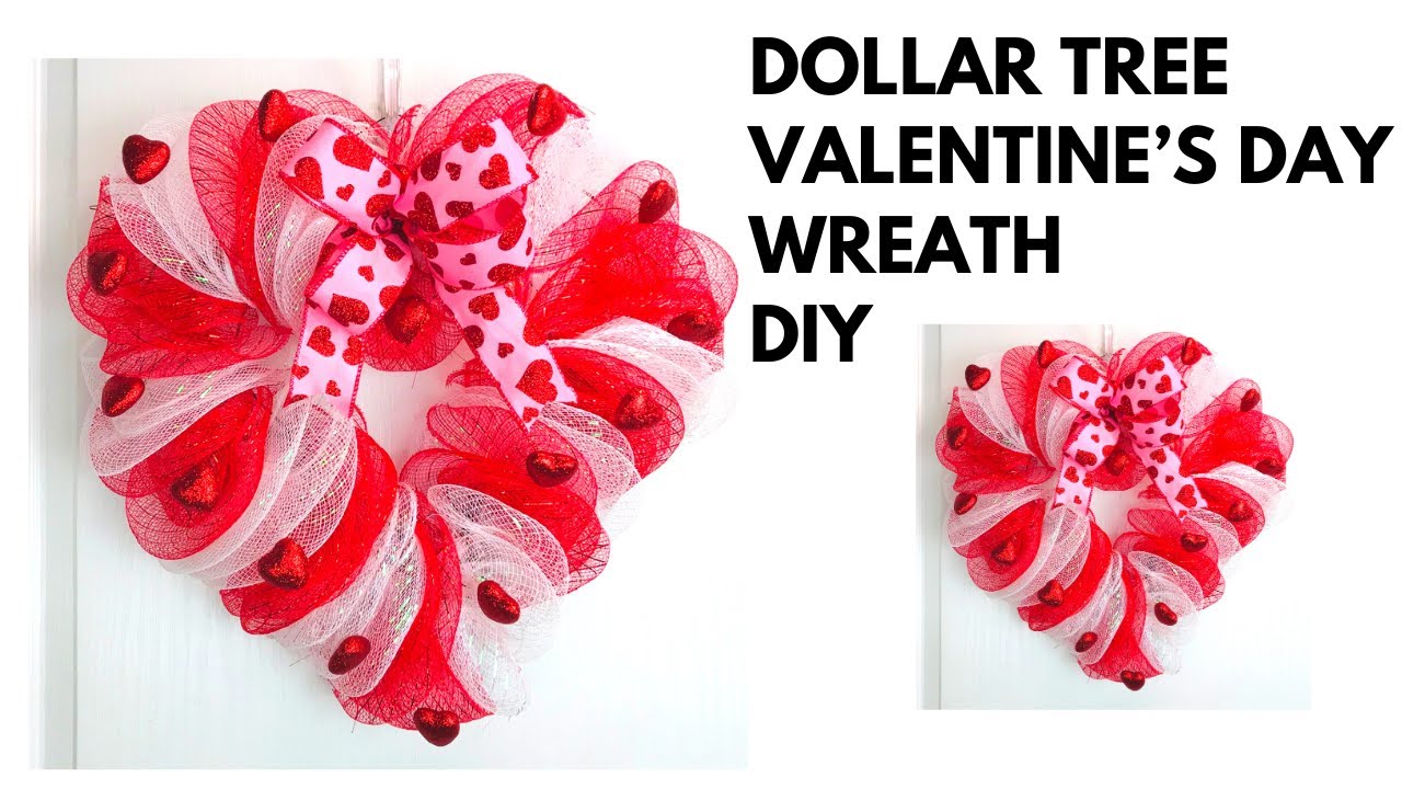 Dollar Tree ️ Heart Valentine’s Day Wreath DIY Easy & Inexpensive
