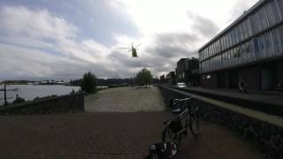 helicopter liftoff, Java Island, 2016-09-11