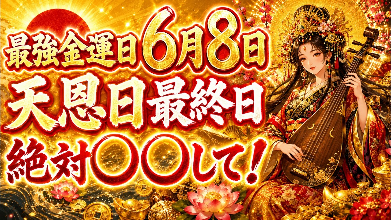 【表示された方へ】絶対に〇〇して!"6月8日 5日連続天恩日の最終日"七福神様が新しい1週間の福を運ぶ月曜日で
