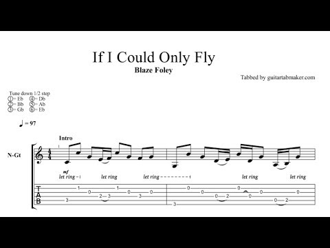 If I Could Only Fly TAB - acoustic fingerpicking guitar tab (PDF + Guitar Pro)