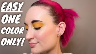 EASY EYESHADOW TUTORIAL USING ONE COLOR ONLY! YELLOW GOLD PERFECT FOR LIGHT EYES!