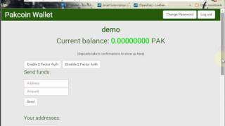 Pakcoin online wallet screenshot 3