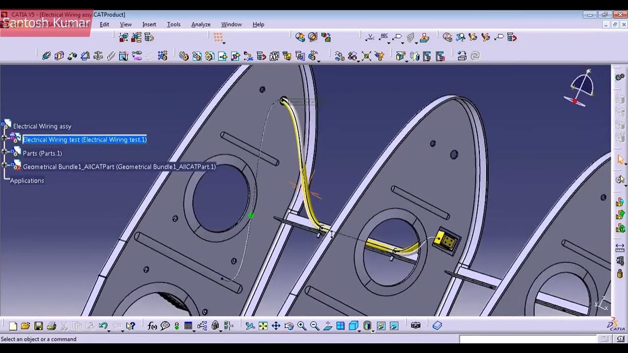 CATIA v5 | DASSAULT SYSTEMES | PART 13 - Wing wire harness Assembly