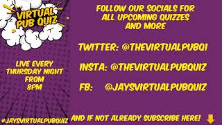 Virtual Pub Quiz, Live! Thursday 19th January
