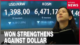Korean won at strongest level against U.S. dollar in 11 months