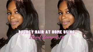 BOUNCY HAIR AT HOME USING L&#39;ORÉAL STEAMPOD 2.0 | FAST AND EASY PERFECT FOR BEGINNERS