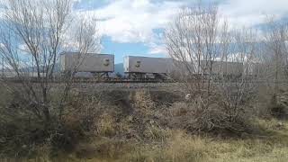 BNSF Intermodal train with UPS trailers