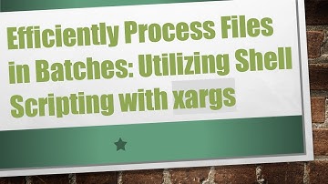 Efficiently Process Files in Batches: Utilizing Shell Scripting with xargs