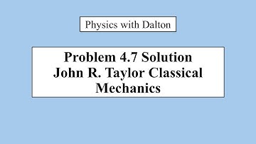Problem 4.7: Work and Potential Energy (Taylor Classical Mechanics)