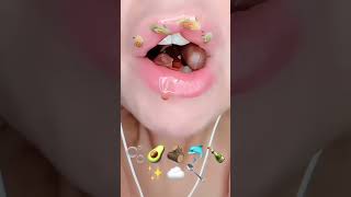 Satisfying ASMR Eating Emoji Food Challenge #asmr #mukbang #satisfyinglips