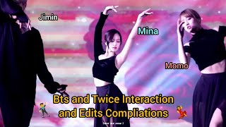 BTS AND TWICE INTERACTIONS AND EDITS COMPLIATIONS #btstwice #compliation #trending