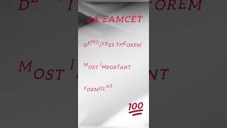 2a eamcet most important formulas