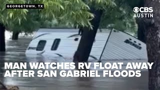 FULL INTERVIEW: Man watches his RV float away after San Gabriel River floods