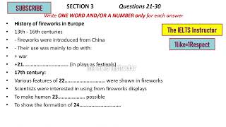 IELTS Listening test - All blanks of Section 4