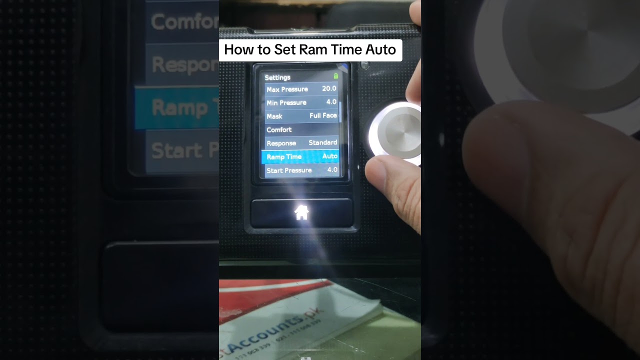 How to set Ramp time Auto in resmed airsens s10 Autocpap 