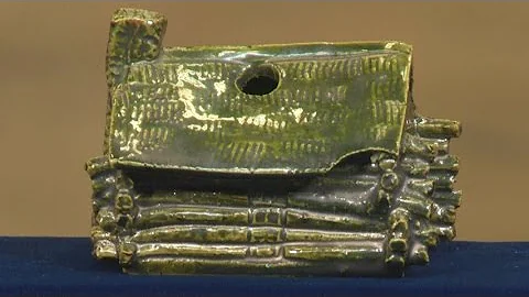 1895 George Ohr Log Cabin Inkwell | Web Appraisal ...