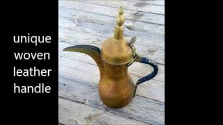 Celebrity Artistic Vintage Middle Eastern Arabic Bedouin Antique Brass Coffee Tea Pot Net Worth