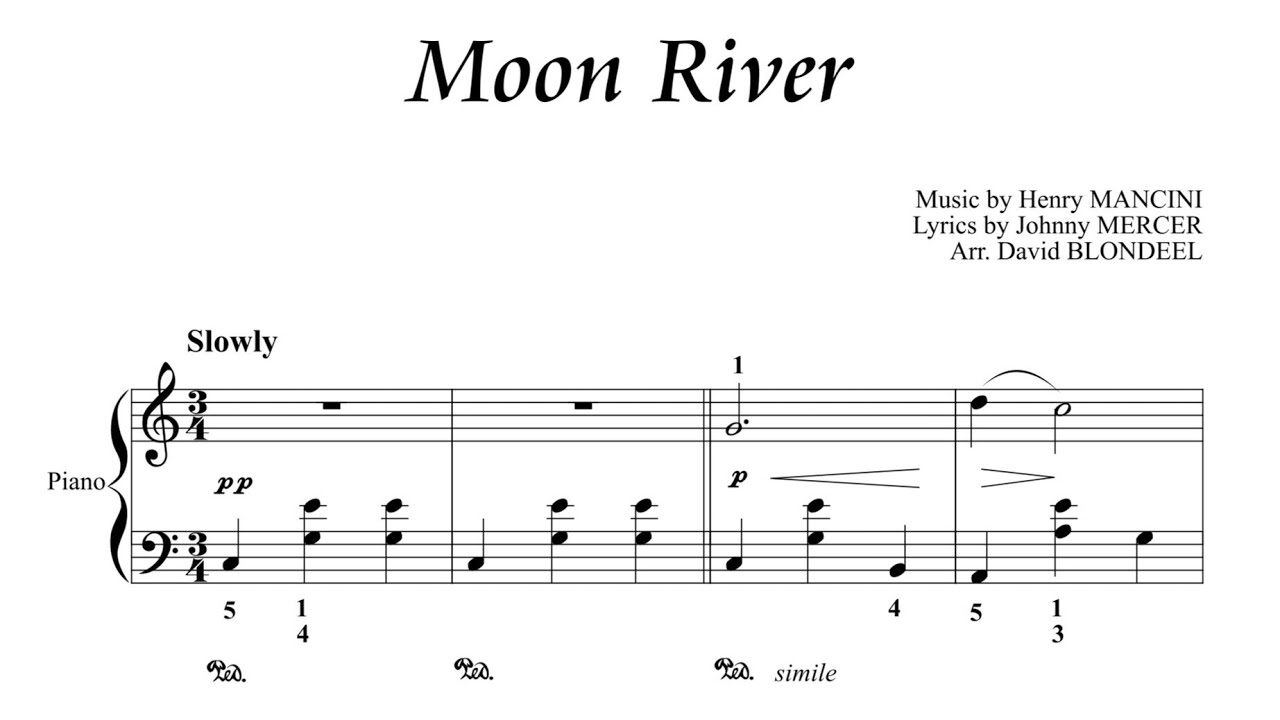 Moon River – Henry Mancini | Easy-Intermediate Piano Solo Arrangement (Sheet Music)