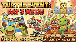 Tiles Survive - beginner's guide to the turbo turtle event: day 3 plan