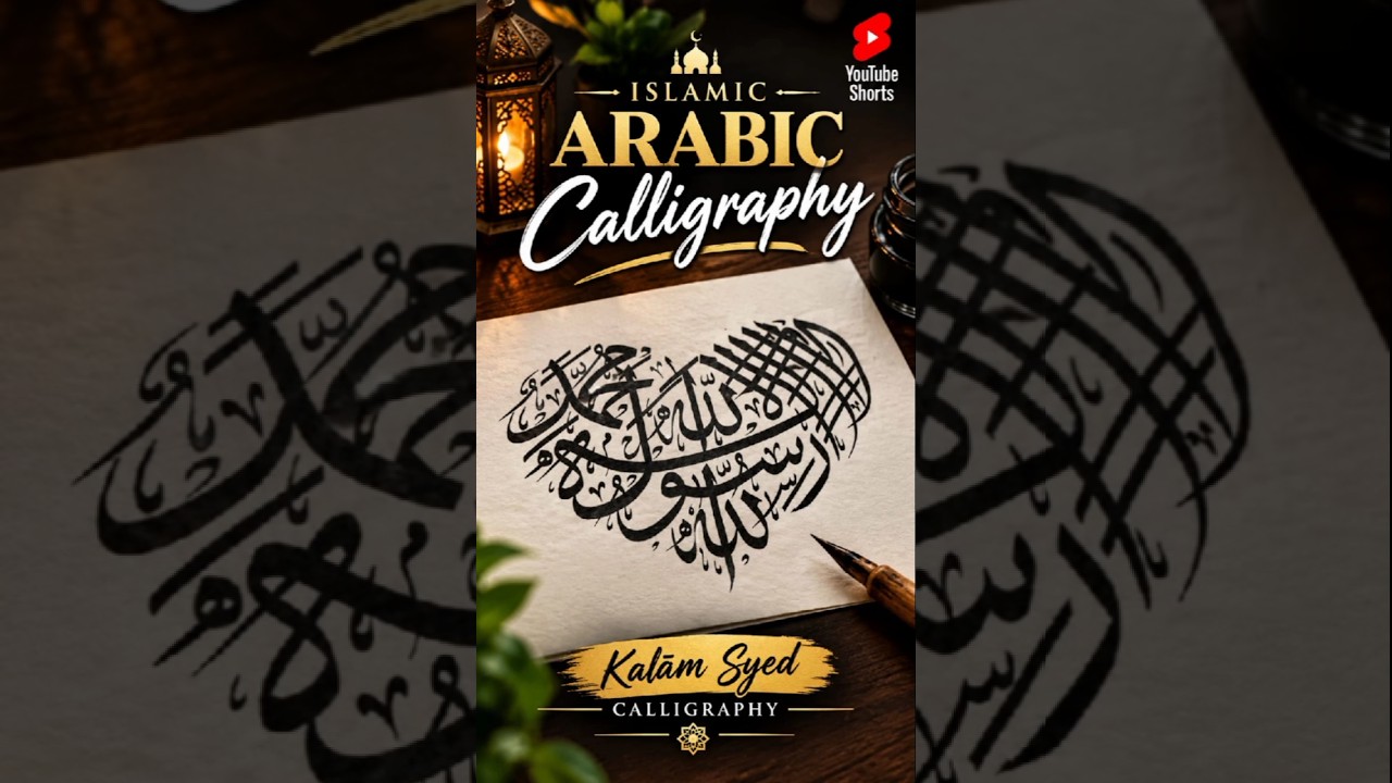 Kalima Tayyiba Arabic Calligraphy 🖋️ #Shorts #calligraphy #art #trending #viral