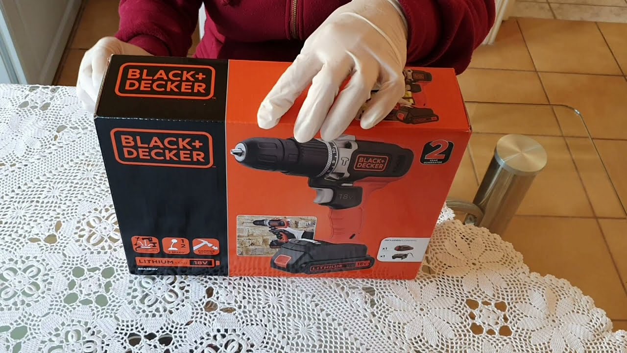 Unboxing Black & Decker BDCDD186-QW 18 Volt Cordless Drill 2.0 Ah Battery -  Bob The Tool Man 