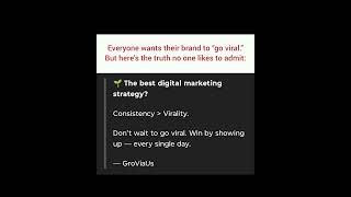 Consistency outperforms virality — every time. Win the game. #business #groviaus #growth #marketing